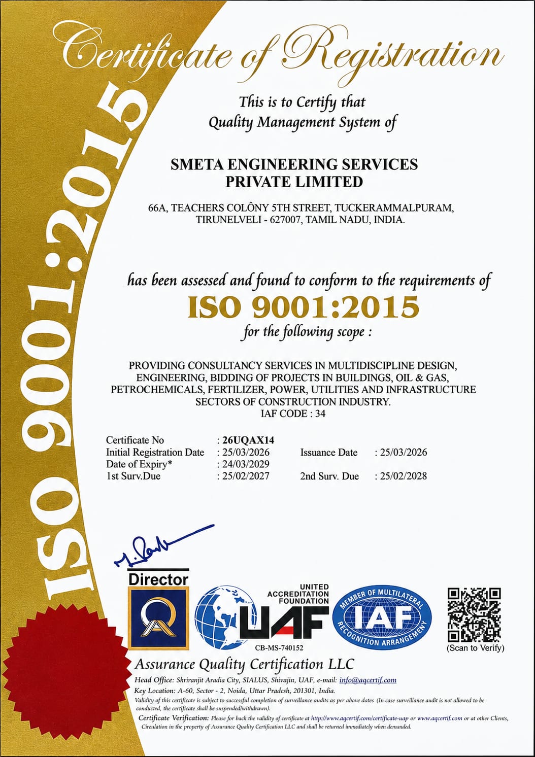 ISO 9001:2015 Certificate